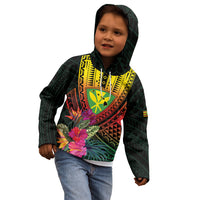 Hawaii Kanaka Maoli Flag Day Kid Hoodie Tropical Flowers LT01 - Polynesian Pride