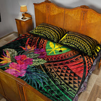 Hawaii Kanaka Maoli Flag Day Quilt Bed Set Tropical Flowers LT01 - Polynesian Pride