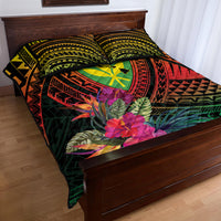 Hawaii Kanaka Maoli Flag Day Quilt Bed Set Tropical Flowers LT01 - Polynesian Pride