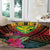 Hawaii Kanaka Maoli Flag Day Round Carpet Tropical Flowers