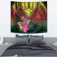 Hawaii Kanaka Maoli Flag Day Tapestry Tropical Flowers LT01 - Polynesian Pride