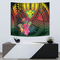 Hawaii Kanaka Maoli Flag Day Tapestry Tropical Flowers LT01 - Polynesian Pride
