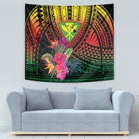 Hawaii Kanaka Maoli Flag Day Tapestry Tropical Flowers LT01 - Polynesian Pride