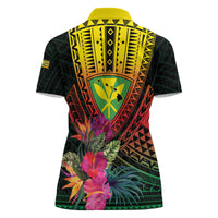 Hawaii Kanaka Maoli Flag Day Women Polo Shirt Tropical Flowers LT01 - Polynesian Pride