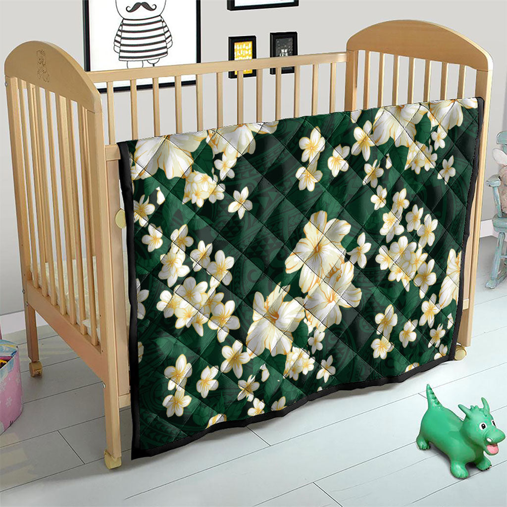 Hawaii Hibiscus Plumeria Green Quilt Polynesian Pattern LT01 - Polynesian Pride
