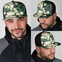 Hawaii Plumeria Tropical Leaves Mesh Trucker Cap Monstera Calathea Palm Fronds LT01 - Polynesian Pride