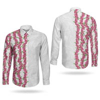 Hawaii Aalii Lei Couples Matching Tank Maxi Dress and Long Sleeve Button Shirt Aalii Ku Makani LT01 - Polynesian Pride