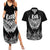 Custom New Zealand Rugby Couples Matching Summer Maxi Dress and Hawaiian Shirt NZ Opango Forever Silver Fern Heart LT01 Black - Polynesian Pride