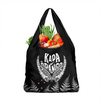 Custom New Zealand Rugby Grocery Bag NZ Opango Forever Silver Fern Heart LT01 1-pack One Size Black - Polynesian Pride