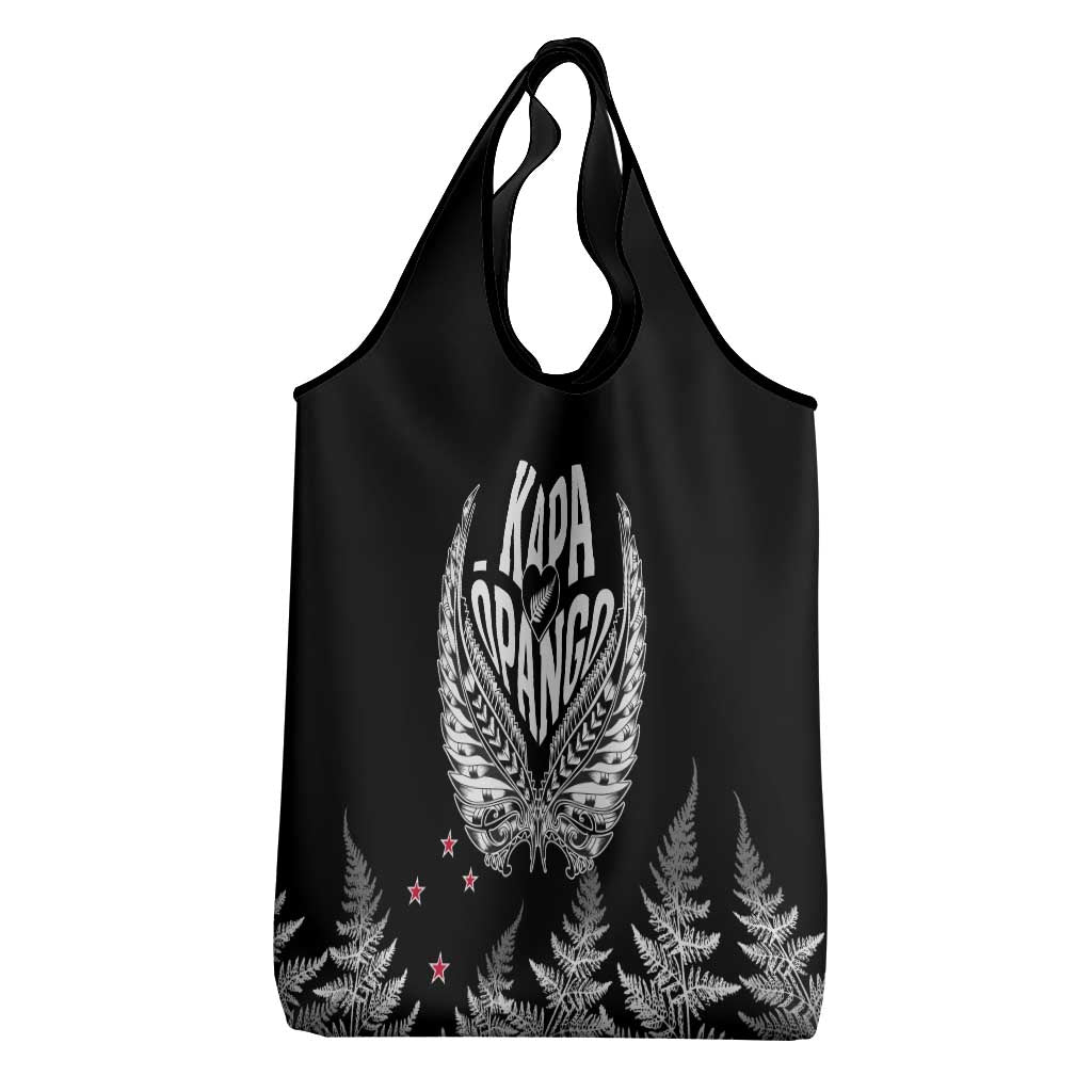 Custom New Zealand Rugby Grocery Bag NZ Opango Forever Silver Fern Heart LT01 - Polynesian Pride