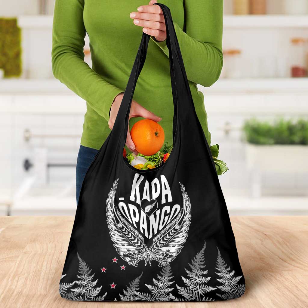 Custom New Zealand Rugby Grocery Bag NZ Opango Forever Silver Fern Heart LT01 - Polynesian Pride