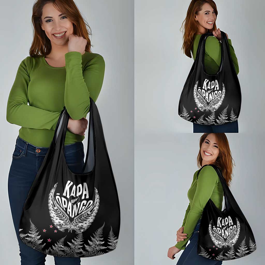 Custom New Zealand Rugby Grocery Bag NZ Opango Forever Silver Fern Heart LT01 - Polynesian Pride