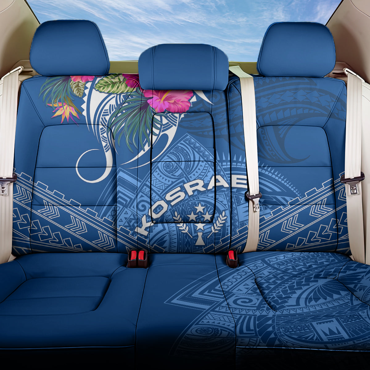Kosrae Constitution Day Back Car Seat Cover Kusaie Special Style LT01 One Size Blue - Polynesian Pride