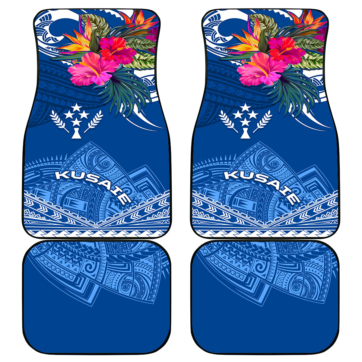 Kosrae Constitution Day Car Mats Kusaie Special Style LT01 Blue - Polynesian Pride