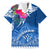 Kosrae Constitution Day Family Matching Tank Maxi Dress and Hawaiian Shirt Kusaie Special Style LT01 Dad's Shirt - Short Sleeve Blue - Polynesian Pride