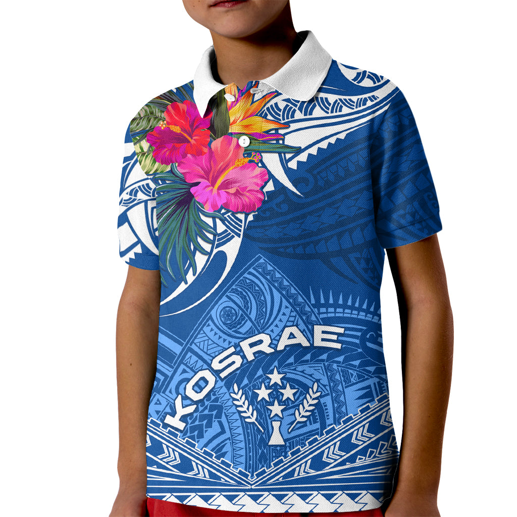 Kosrae Constitution Day Kid Polo Shirt Kusaie Special Style LT01 Kid Blue - Polynesian Pride