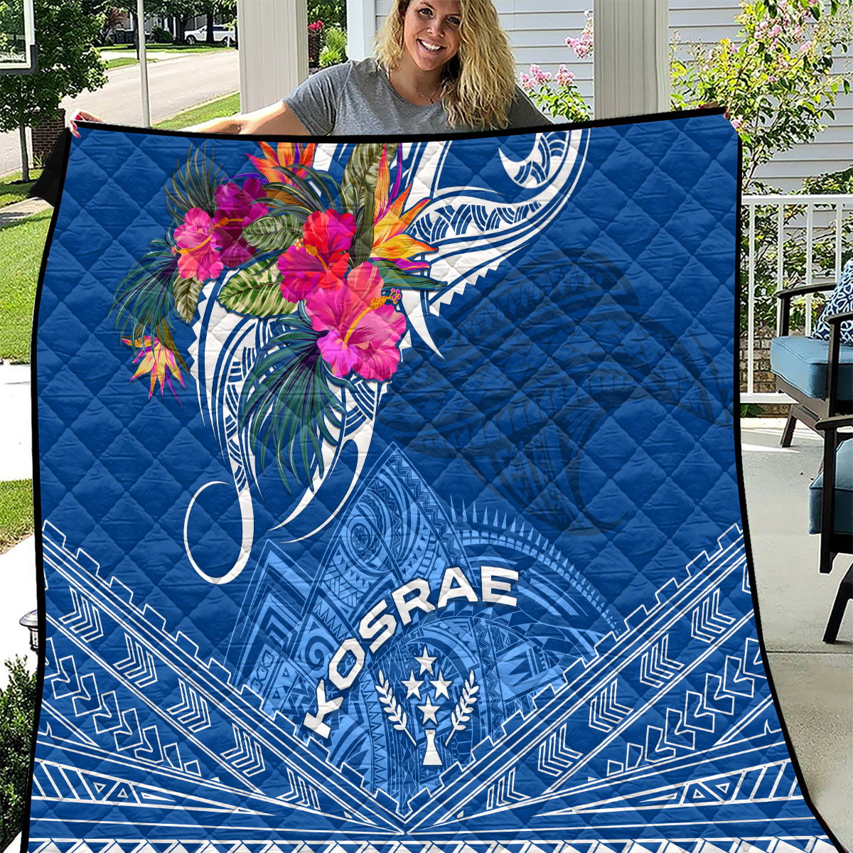 Kosrae Constitution Day Quilt Kusaie Special Style LT01 Blue - Polynesian Pride