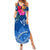 Kosrae Constitution Day Summer Maxi Dress Kusaie Special Style LT01 Women Blue - Polynesian Pride