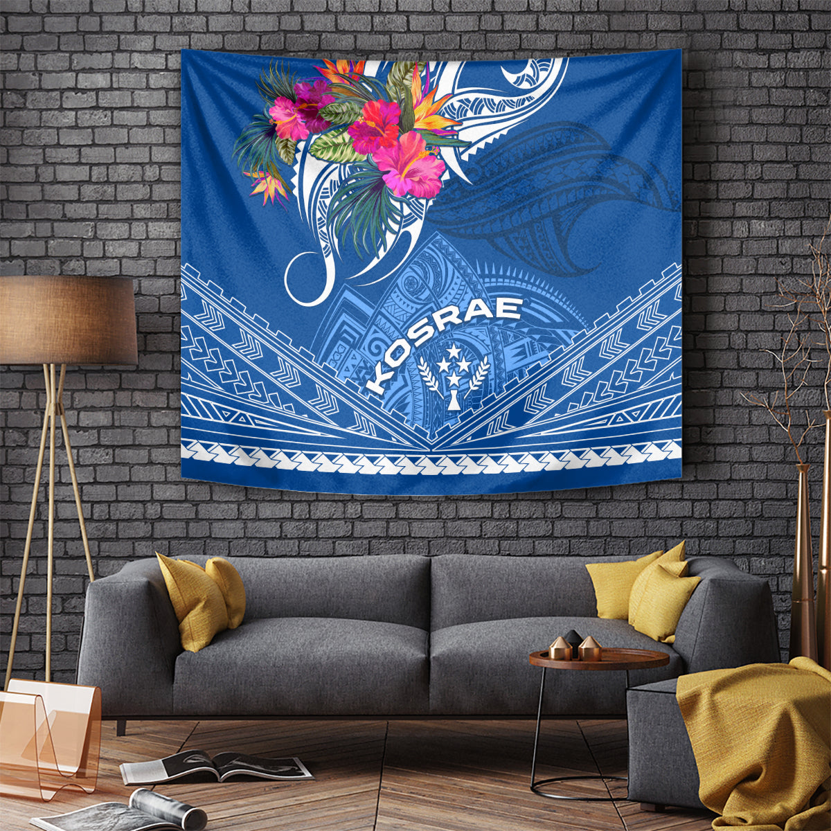 Kosrae Constitution Day Tapestry Kusaie Special Style LT01 Blue - Polynesian Pride