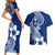 Hafa Adai Guam Couples Matching Short Sleeve Bodycon Dress and Hawaiian Shirt Polynesian Floral Blue Pattern LT01 - Polynesian Pride