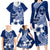 Hafa Adai Guam Family Matching Long Sleeve Bodycon Dress and Hawaiian Shirt Polynesian Floral Blue Pattern LT01 - Polynesian Pride