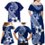 Hafa Adai Guam Family Matching Off Shoulder Maxi Dress and Hawaiian Shirt Polynesian Floral Blue Pattern LT01 - Polynesian Pride