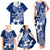 Hafa Adai Guam Family Matching Tank Maxi Dress and Hawaiian Shirt Polynesian Floral Blue Pattern LT01 - Polynesian Pride