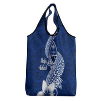 Hafa Adai Guam Grocery Bag Polynesian Floral Blue Pattern LT01 - Polynesian Pride