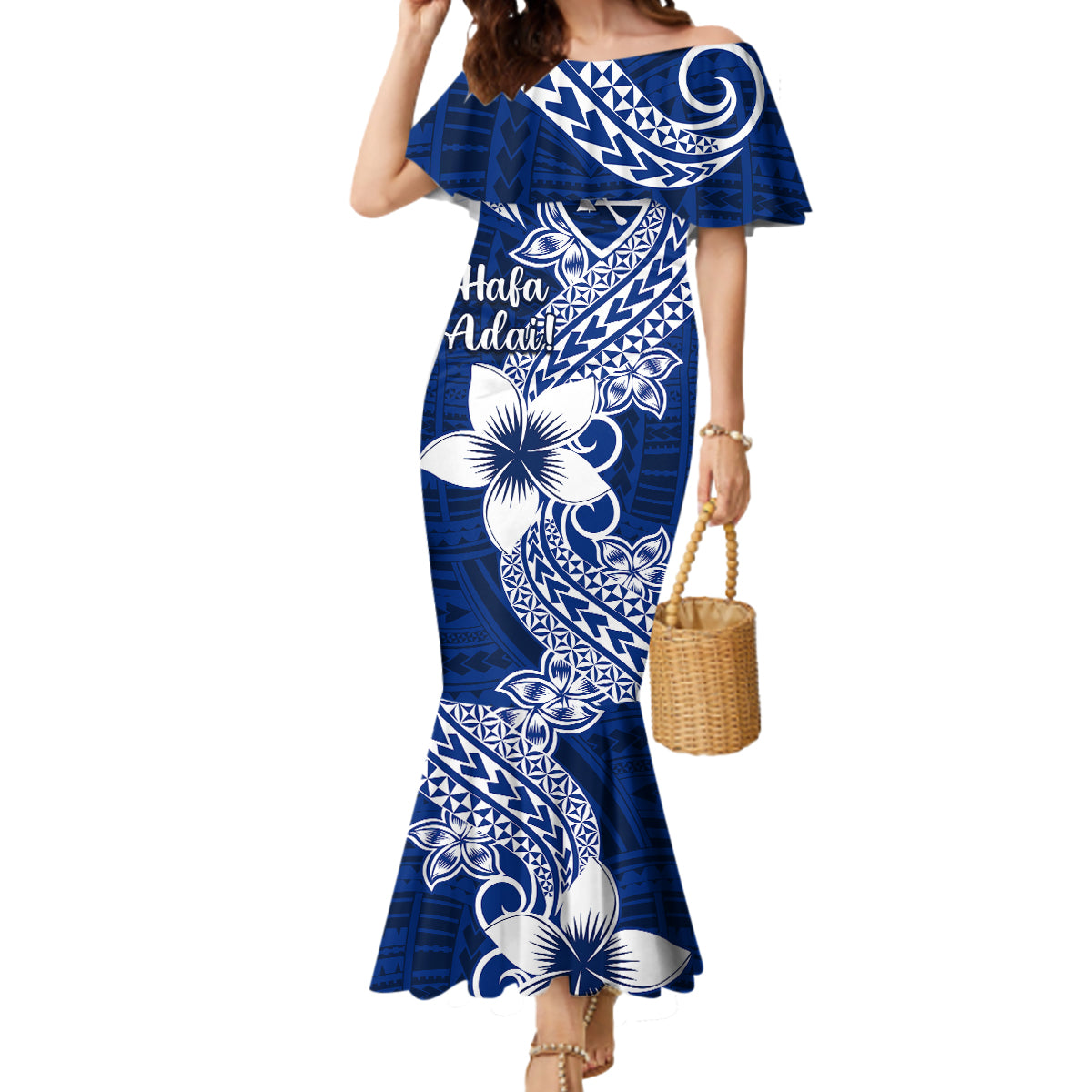 Polynesian Mermaid shops Dress | Mermaid Hawaiian Style Long Dress