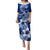 Hafa Adai Guam Puletasi Polynesian Floral Blue Pattern LT01 Long Dress Blue - Polynesian Pride