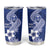 Hafa Adai Guam Tumbler Cup Polynesian Floral Blue Pattern