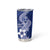 Hafa Adai Guam Tumbler Cup Polynesian Floral Blue Pattern