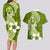 Hafa Adai Guam Couples Matching Long Sleeve Bodycon Dress and Hawaiian Shirt Polynesian Olive Green Blue Pattern LT01 - Polynesian Pride