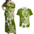 Hafa Adai Guam Couples Matching Off Shoulder Maxi Dress and Hawaiian Shirt Polynesian Olive Green Blue Pattern LT01 Green - Polynesian Pride