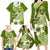 Hafa Adai Guam Family Matching Long Sleeve Bodycon Dress and Hawaiian Shirt Polynesian Olive Green Blue Pattern LT01 - Polynesian Pride