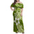 Hafa Adai Guam Family Matching Off Shoulder Maxi Dress and Hawaiian Shirt Polynesian Olive Green Blue Pattern LT01 Mom's Dress Green - Polynesian Pride