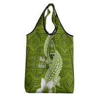 Hafa Adai Guam Grocery Bag Polynesian Olive Green Blue Pattern LT01 - Polynesian Pride