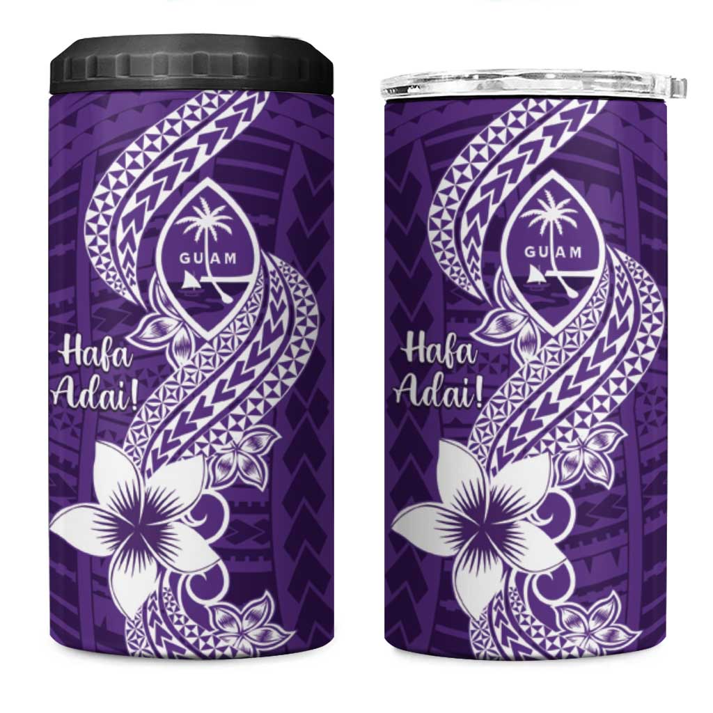 Hafa Adai Guam 4 in 1 Can Cooler Tumbler Polynesian Floral Purple Pattern LT01 One Size: 16 oz Purple - Polynesian Pride