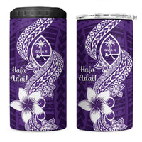 Hafa Adai Guam 4 in 1 Can Cooler Tumbler Polynesian Floral Purple Pattern LT01 One Size: 16 oz Purple - Polynesian Pride