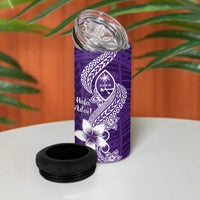 Hafa Adai Guam 4 in 1 Can Cooler Tumbler Polynesian Floral Purple Pattern LT01 - Polynesian Pride
