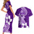 Hafa Adai Guam Couples Matching Short Sleeve Bodycon Dress and Hawaiian Shirt Polynesian Floral Purple Pattern LT01 - Polynesian Pride