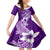 Hafa Adai Guam Family Matching Long Sleeve Bodycon Dress and Hawaiian Shirt Polynesian Floral Purple Pattern LT01 Daughter's Dress Purple - Polynesian Pride