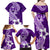 Hafa Adai Guam Family Matching Off Shoulder Maxi Dress and Hawaiian Shirt Polynesian Floral Purple Pattern LT01 - Polynesian Pride