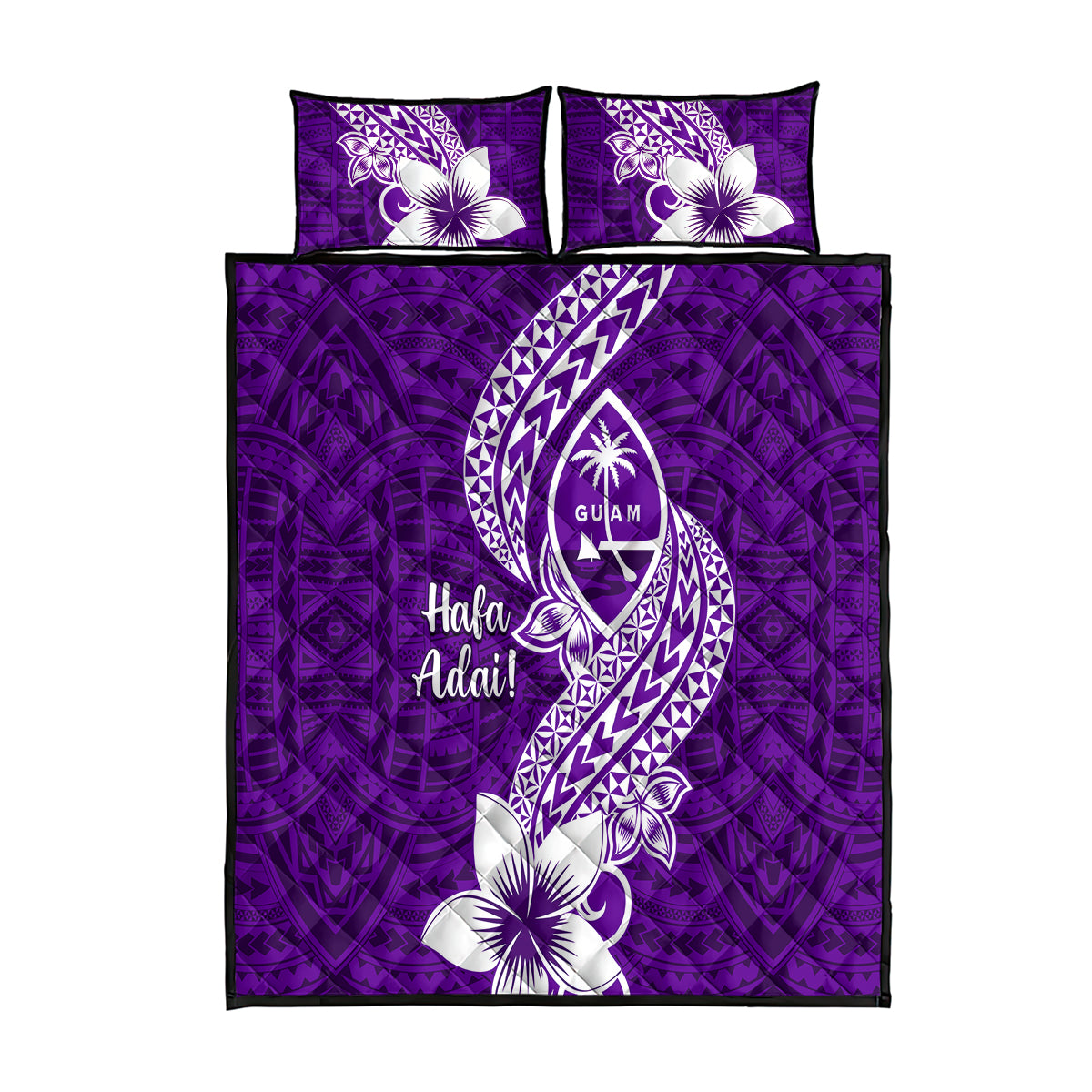 Hafa Adai Guam Quilt Bed Set Polynesian Floral Purple Pattern LT01 Purple - Polynesian Pride