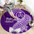 Hafa Adai Guam Round Carpet Polynesian Floral Purple Pattern LT01 - Polynesian Pride