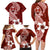 Hafa Adai Guam Family Matching Long Sleeve Bodycon Dress and Hawaiian Shirt Polynesian Floral Red Pattern LT01 - Polynesian Pride