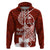 Hafa Adai Guam Hoodie Polynesian Floral Red Pattern LT01 Zip Hoodie Red - Polynesian Pride