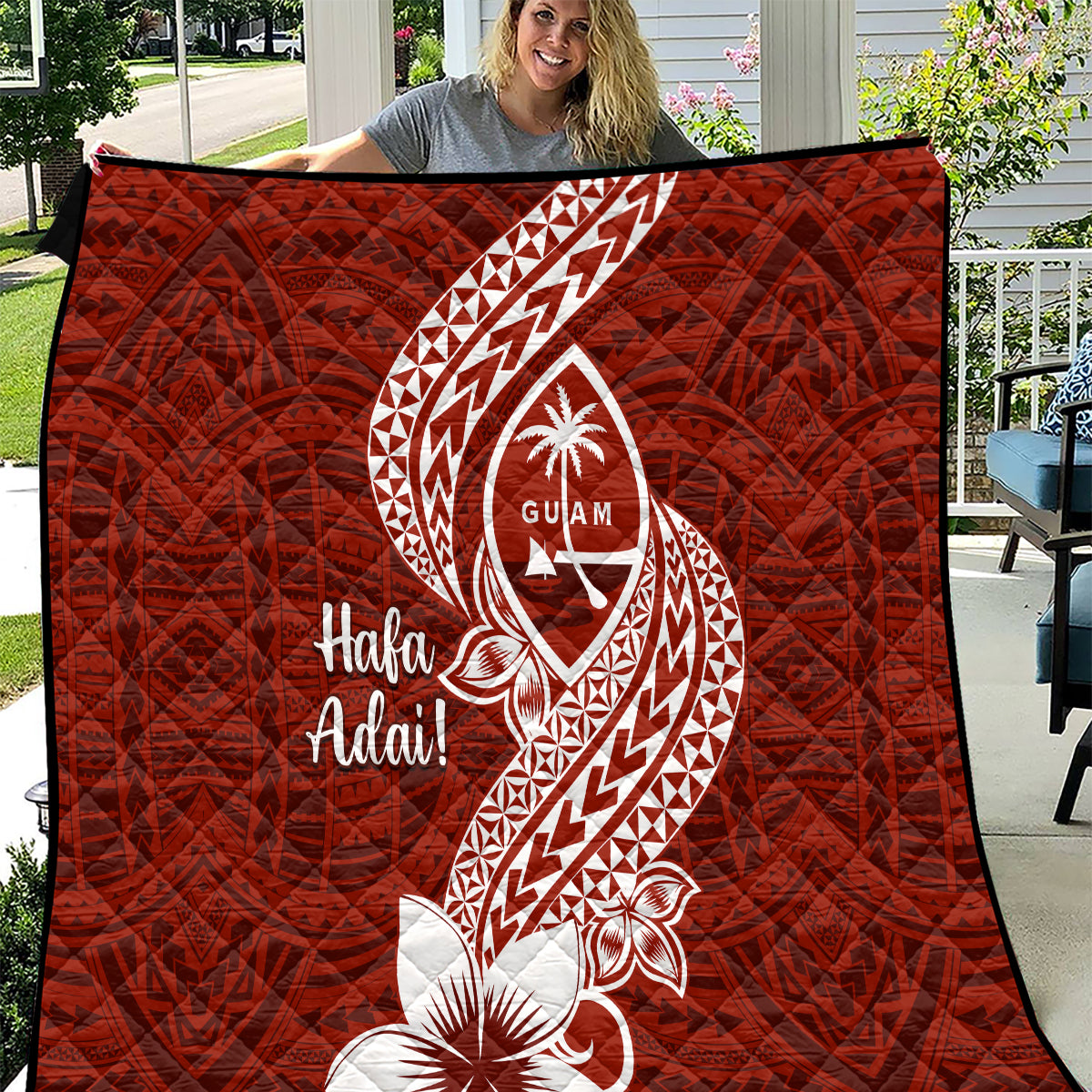 Hafa Adai Guam Quilt Polynesian Floral Red Pattern LT01 Red - Polynesian Pride