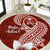 Hafa Adai Guam Round Carpet Polynesian Floral Red Pattern LT01 Red - Polynesian Pride