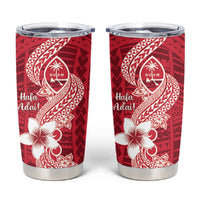 Hafa Adai Guam Tumbler Cup Polynesian Floral Red Pattern LT01 Red - Polynesian Pride